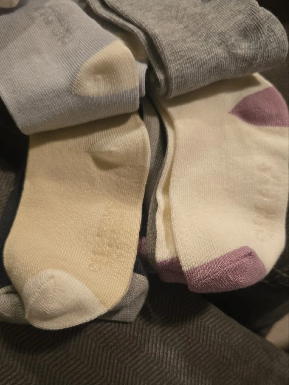 Old Navy Baby Crew Socks - Cream, Gray & Light Blue (6 Pack)